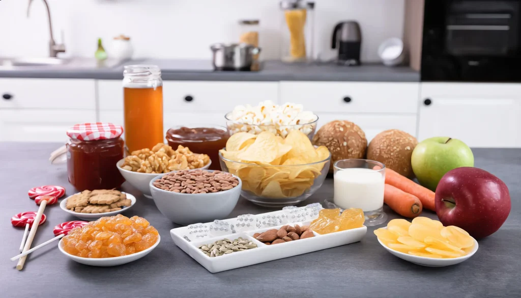 Запрещенные продукты: твердые продукты, липкие продукты, крупные